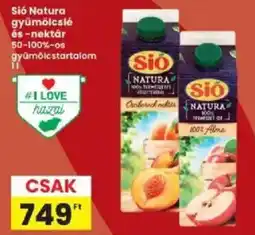 Interspar Sió natura gyümölcsle és -nektár ajánlat