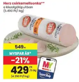 Spar Herz csirkemellsonka ajánlat