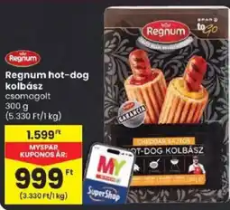 Spar Regnum hot-dog kolbász ajánlat