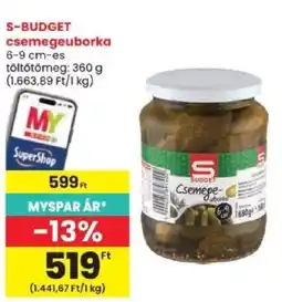 Spar S-budget csemegeuborka ajánlat
