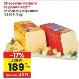 Spar Cheeseland edami és gouda sajt ajánlat