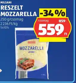 ALDI Milsani Reszelt mozzarella ajánlat