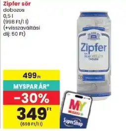Spar Zipfer sör ajánlat