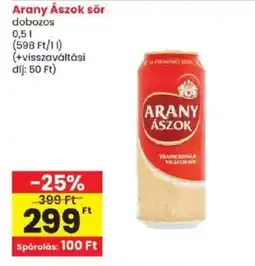 Spar Arany ászok sör ajánlat