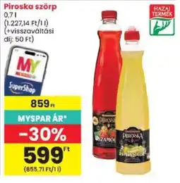 Spar Piroska szörp ajánlat