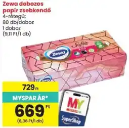 Spar Zewa dobozos papír zsebkendő ajánlat