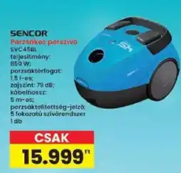 Interspar Sencor porzsákos porszívó svc45bl ajánlat