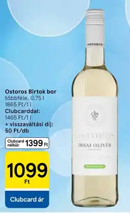 Tesco Ostoros birtok bor ajánlat