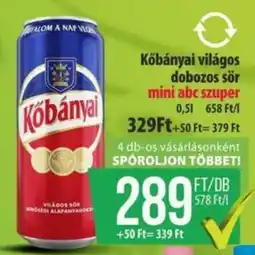 Coop Kőbányai világos dobozos sör ajánlat