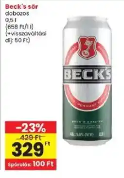 Interspar Beck's sör ajánlat