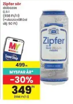 Interspar Zipfer sör ajánlat