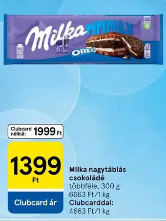 Milka nagytáblás csokoládé