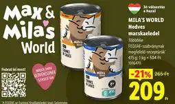 Lidl Mila's world nedves macskaeledel ajánlat