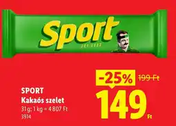 Lidl Sport kakaós szelet ajánlat