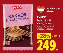 Lidl Sondey töltött ostya ajánlat