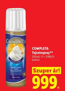 Lidl Completa tejszínspray ajánlat
