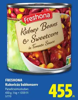 Lidl Freshona kukoricás babkonzerv ajánlat