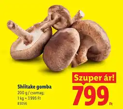 Lidl Shiitake gomba ajánlat