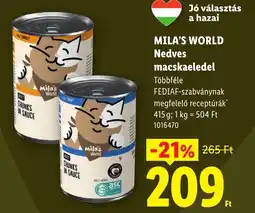 Lidl Mila's world nedves macskaeledel ajánlat