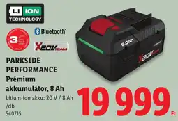 Lidl Parkside performance prémium akkumulátor ajánlat