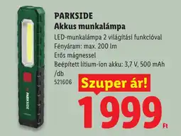 Lidl Parkside akkus munkalámpa ajánlat