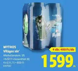 Lidl Mythos világos sör ajánlat