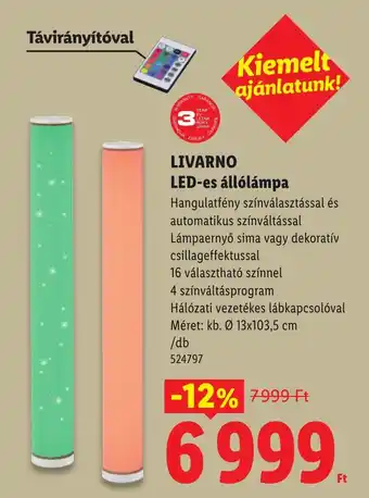 Livarino led-es állólámpa