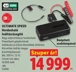 Lidl Li Ion Technology Ultimate Speed hordozható indításrásegítő ajánlat