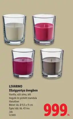Lidl Livarano illatgyertya üvegben ajánlat
