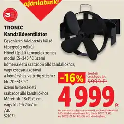 Lidl Tronic kandallóventilátor ajánlat