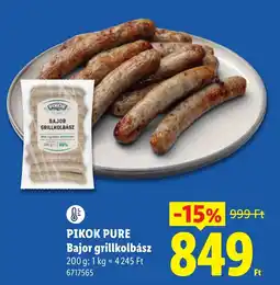 Lidl Pikok pure bajor grillkolbász ajánlat