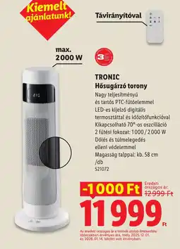 Lidl Tronic hősugárzó torony ajánlat