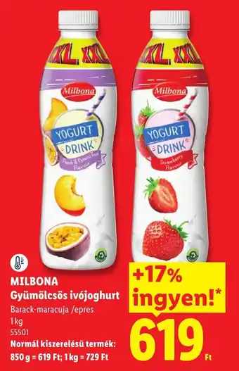 Milbona gyümölcsös ivójoghurt