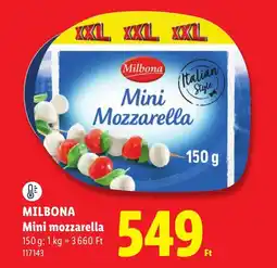 Lidl Milbona mini mozzarella ajánlat