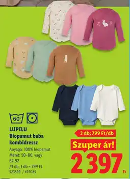 Lidl Lupilu biopamut baba kombidressz ajánlat