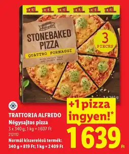 Lidl Trattoria Alfredo Négysajtos pizza ajánlat