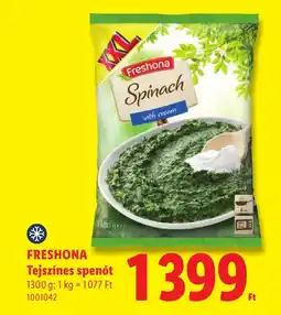 Lidl Freshona tejszínes spenót ajánlat