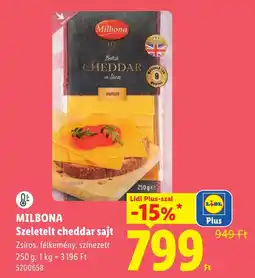 Lidl Milbona szeletelt cheddar sajt ajánlat