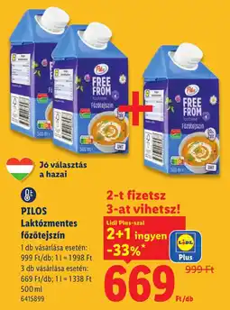 Lidl Piros laktózmentes főzőtejszín ajánlat