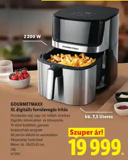 Lidl Gourmetmaxx XL digitális forrólevegős fritőz ajánlat