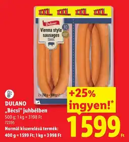 Lidl Dulano vienna style sausages ajánlat