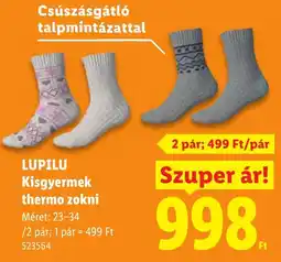 Lidl Lupilu kisgyermek thermo zokni ajánlat
