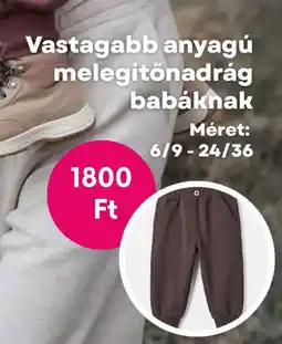 Pepco Vastagabb anyagú melegítőnadrág babáknak ajánlat
