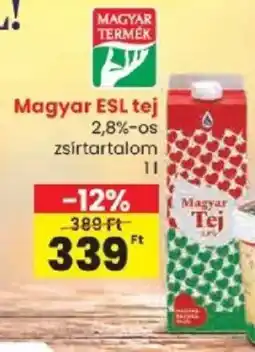 Spar Magyar ESL tej ajánlat