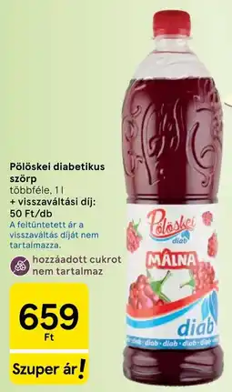 Tesco Pölöskei diabetikus szörp ajánlat