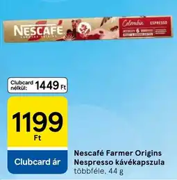 Tesco Nescafe farmer origins nespresso kávékapszula ajánlat