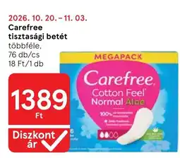 Tesco Carefree tisztasági betét ajánlat
