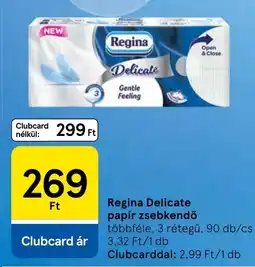 Tesco Regina papír zsebkendő ajánlat