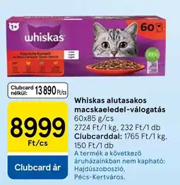 Tesco Whiskas alutasakos macskaeledel-válogatás ajánlat