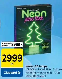 Tesco Phenom neon led lamp pine tree ajánlat
